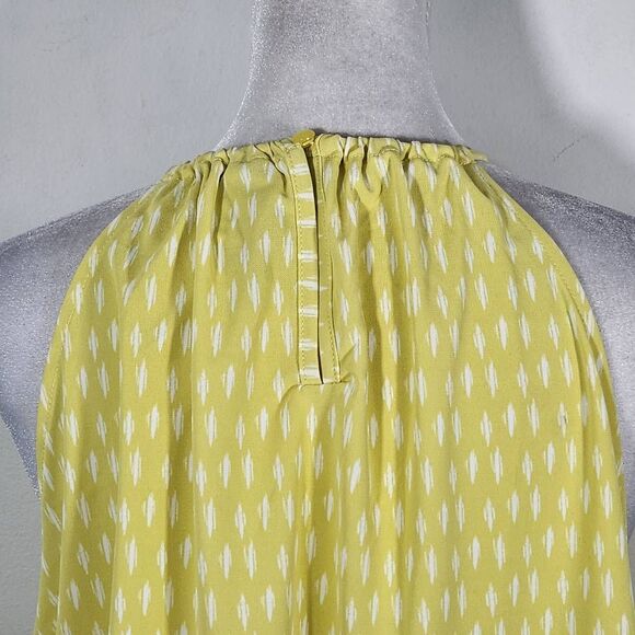 Worthington Yellow Print Halter Style Blouse Size Large NWOT Yellow Print Top - Picture 6 of 11